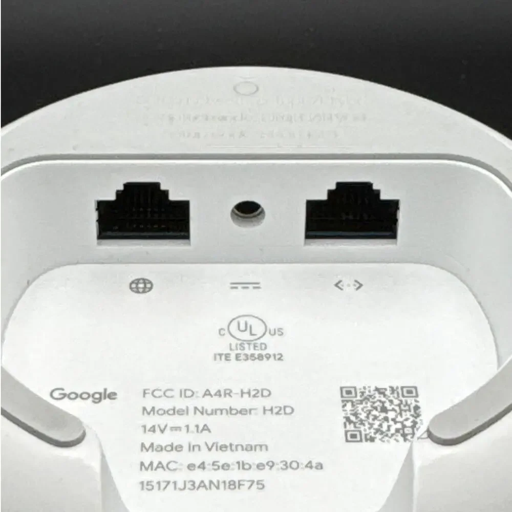 Google Nest Wifi H2D Snow AC2200 Wireless Dual Band Mesh Router With Power
